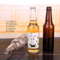 Hot Sell Amber and Clear Empty Glass Beer Bottle with Metal Crown Lid